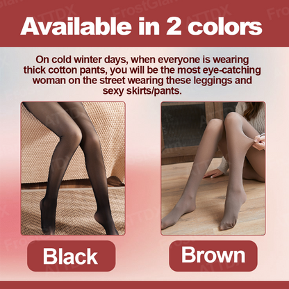 FrostGlam™ Winter Fleece Fake Translucent Tights
